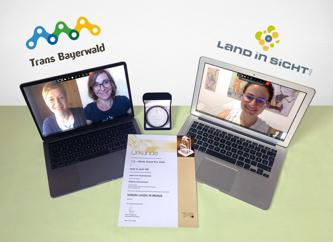 Bronze für die Trans Bayerwald beim T.A.I. Werbe Grand Prix 2020 in der Kategorie Websites Destinationen